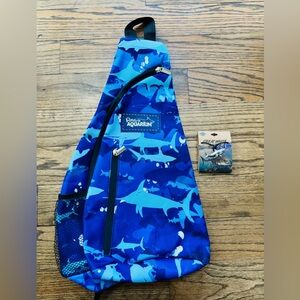 Ripley’s Aquarium Shark Sling Backpack + Great White Shark Necklace—New